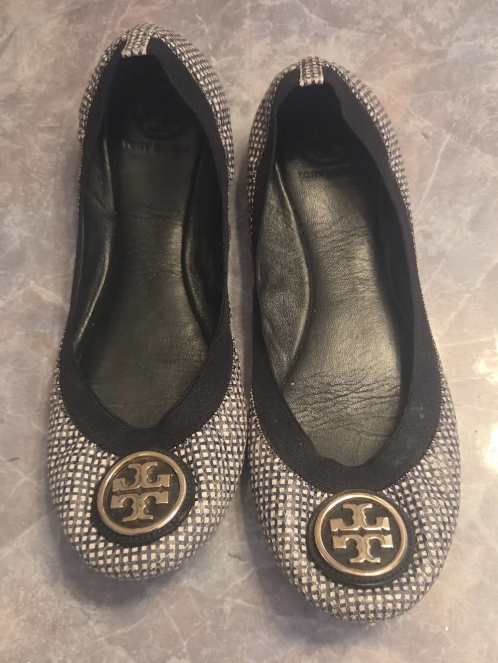 Tory Burch Black & White Ballet Flats